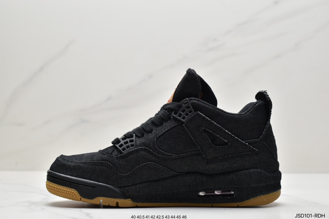 200 Air Jordan 4 Retro Levis Black (Levis Tag) 李维斯 黑牛仔AO2571-001