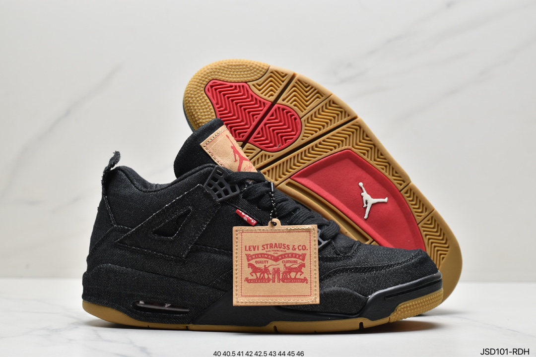 200 Air Jordan 4 Retro Levis Black (Levis Tag) 李维斯 黑牛仔AO2571-001