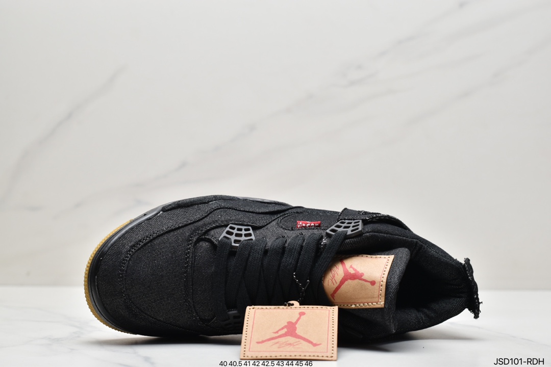 200 Air Jordan 4 Retro Levis Black (Levis Tag) 李维斯 黑牛仔AO2571-001