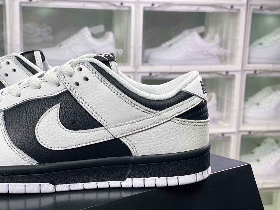 300 耐克 WMNS SB Dunk Low”White/Black”扣篮系列低帮休闲运动滑板板鞋“皮革白黑钩子”DD1503-113