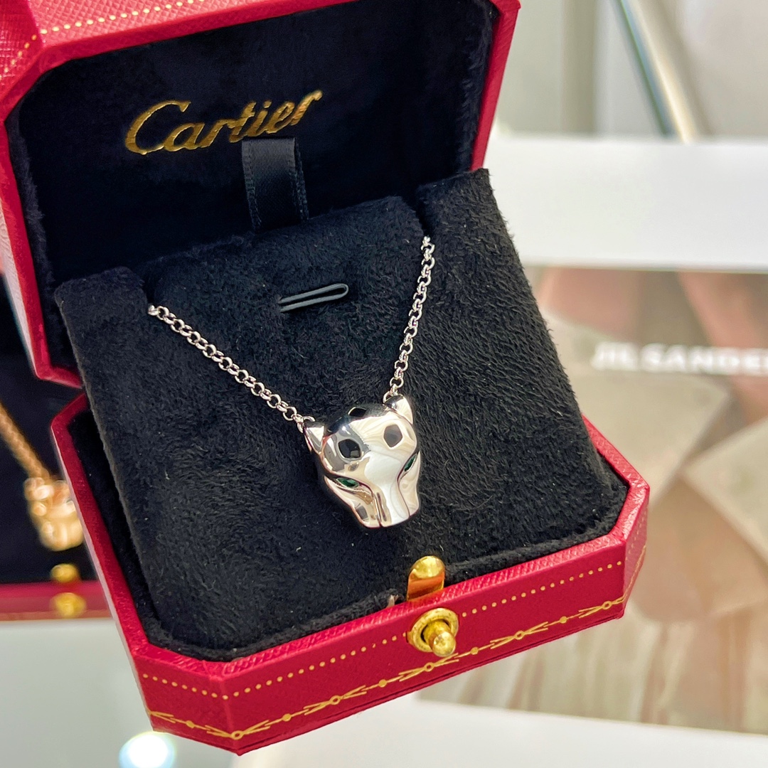 新款☑️卡地亚Cartier丛林系列 光面豹子头🐆项链