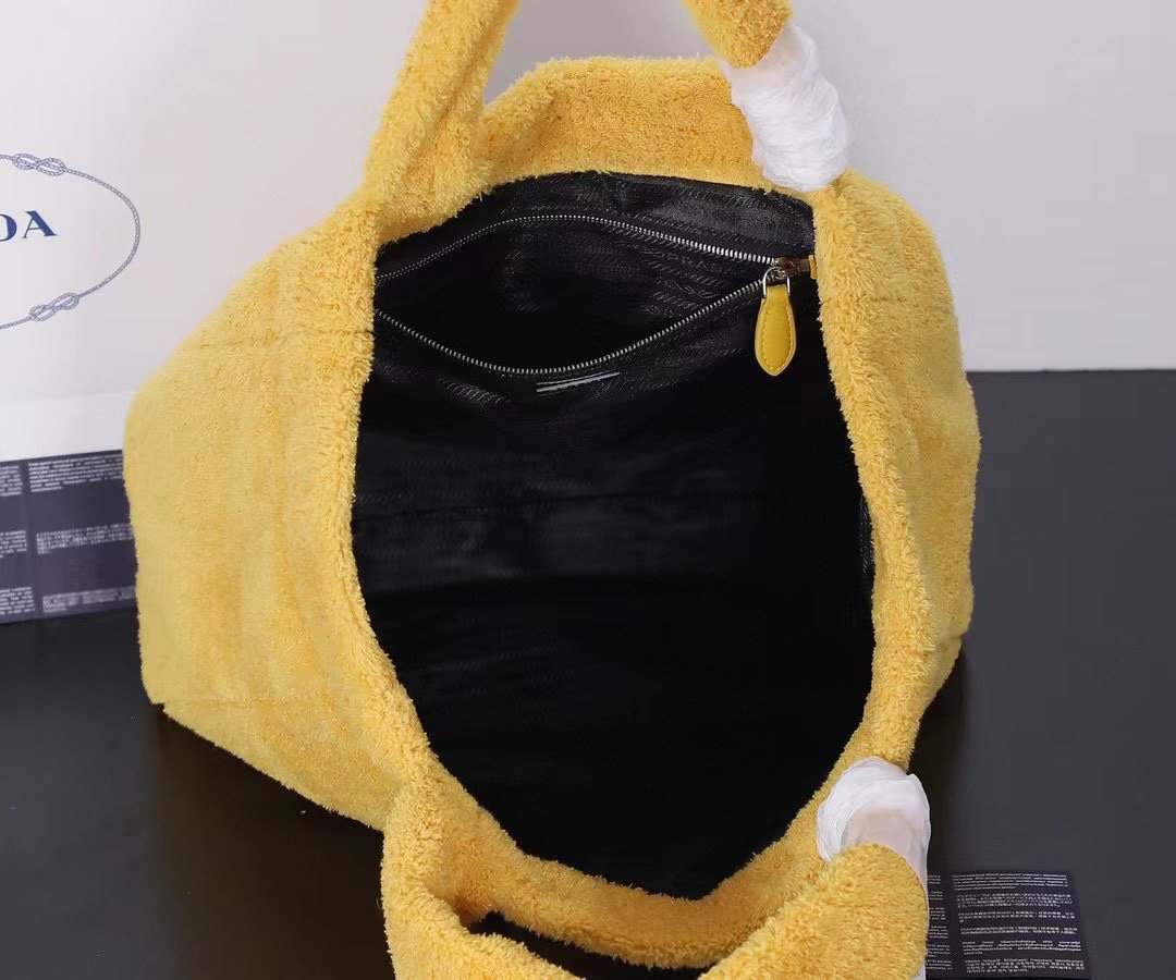 现货黄色毛巾手拎包细节型号1005P