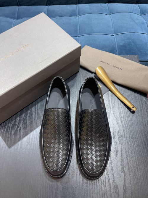 Bottega Veneta Italian Leather Loafers - Handcrafted Woven Design