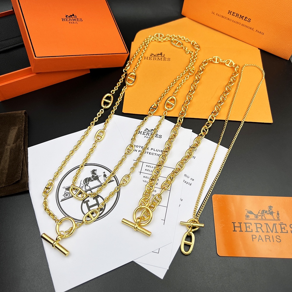 Collar Hermes Chaine d Ancre metal dorado 120cm