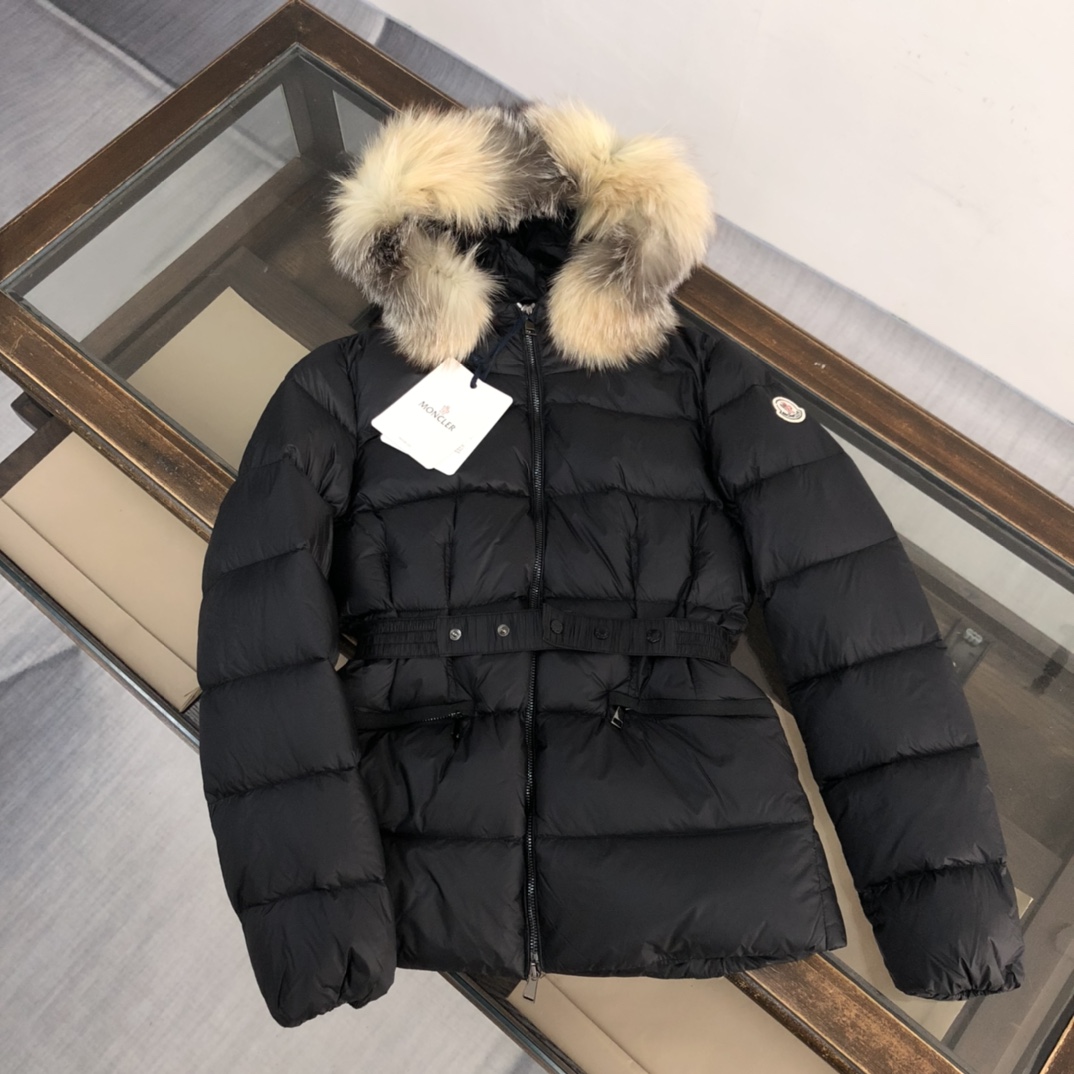 ——————Mujer💛💛💛 MONCLER Chaqueta de plumón con capucha para mujer, réplica original 1:1, con cinturón elástico en la …