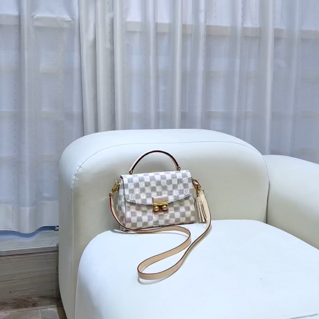 Louis Vuitton LV Croisette Messenger Bags White