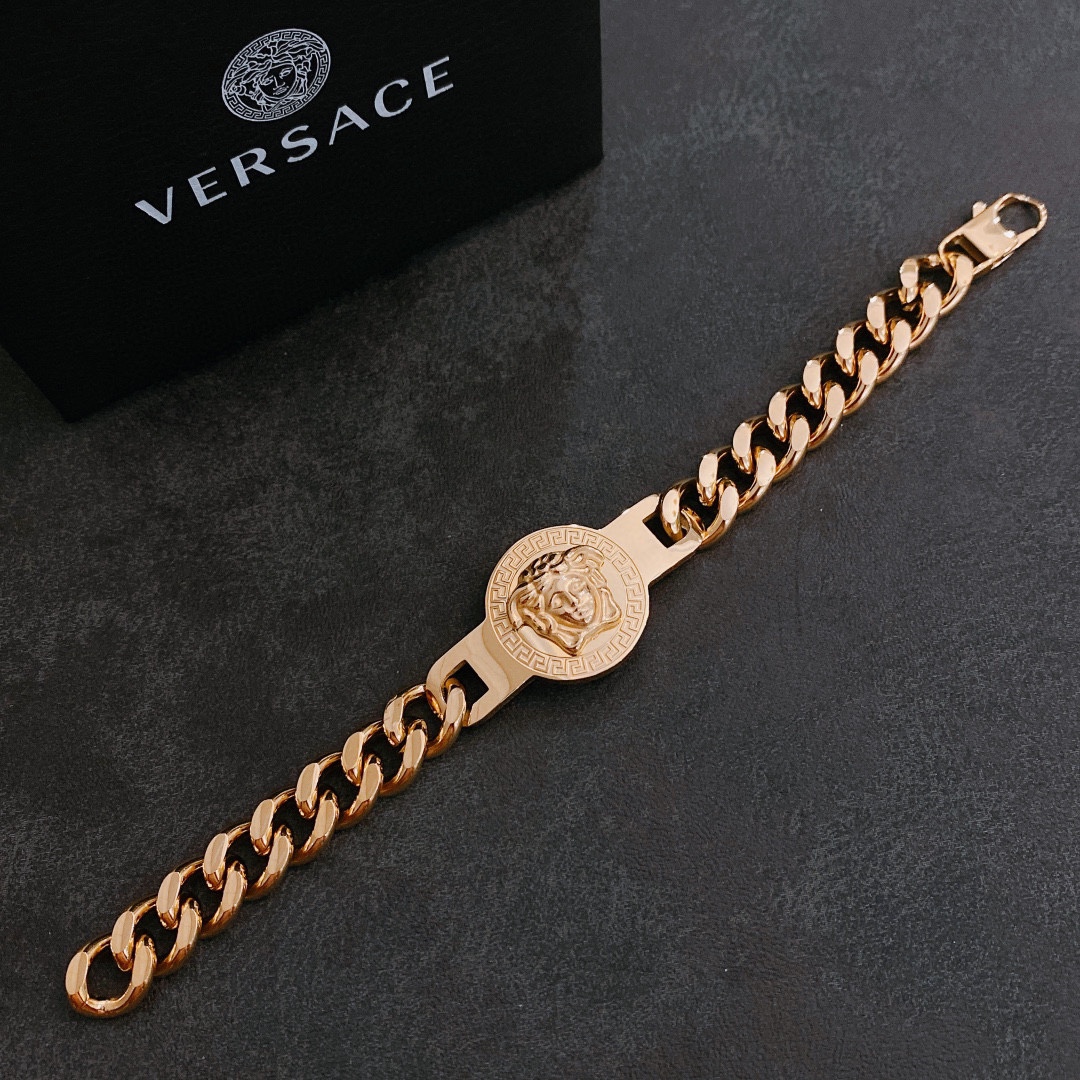 Versace Jewelry Bracelet Top Quality Designer Replica
 Set With Diamonds