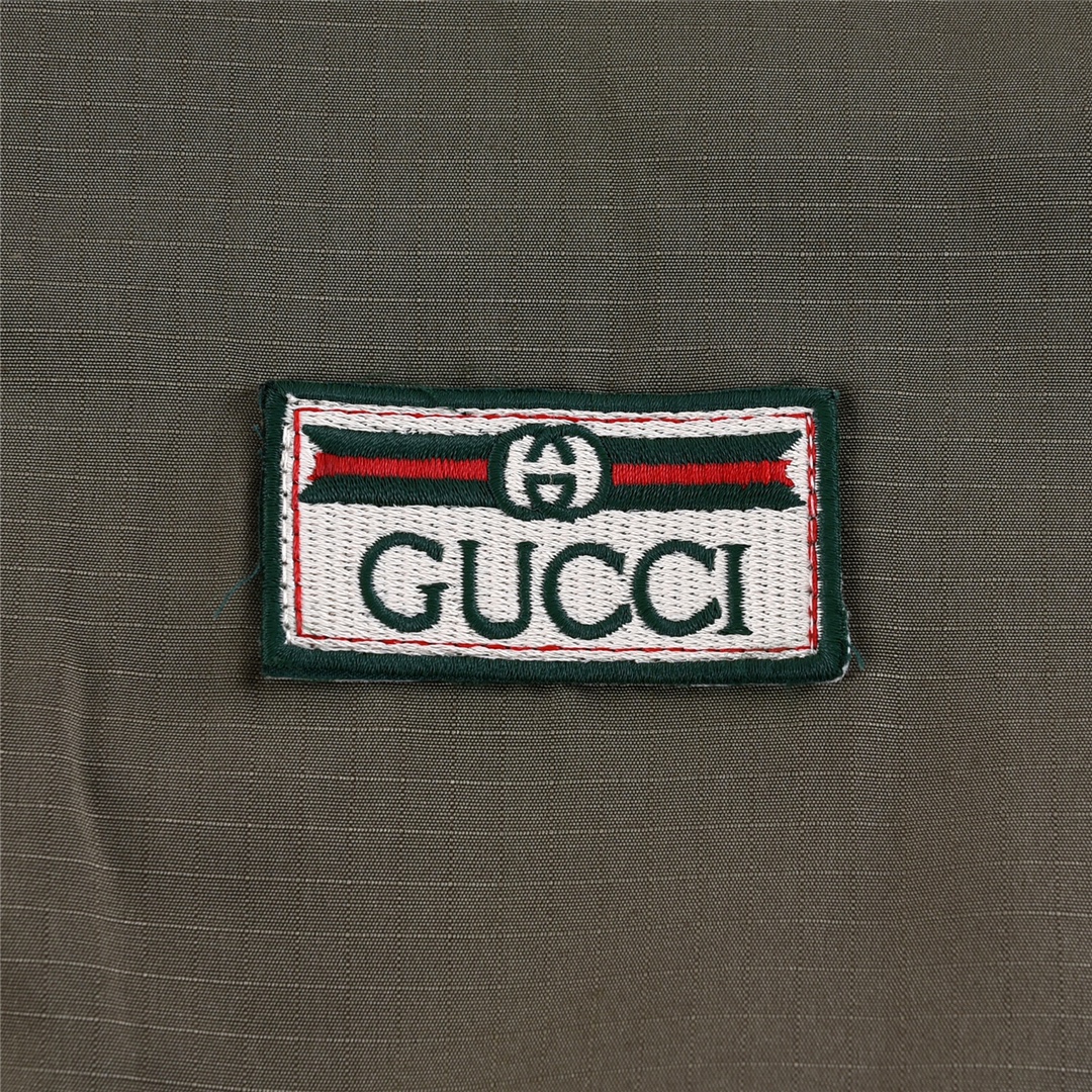 GUCCI/古驰 22FW红绿织带双面风衣连帽外套