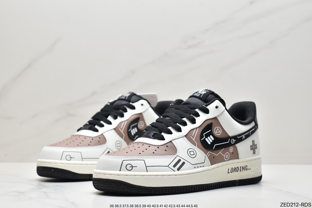 260 官方爆款定制 PS5电玩主题Nike Air Force 1 Low’07 黑涂鸦空军一号低帮休闲板鞋 CW2288-222