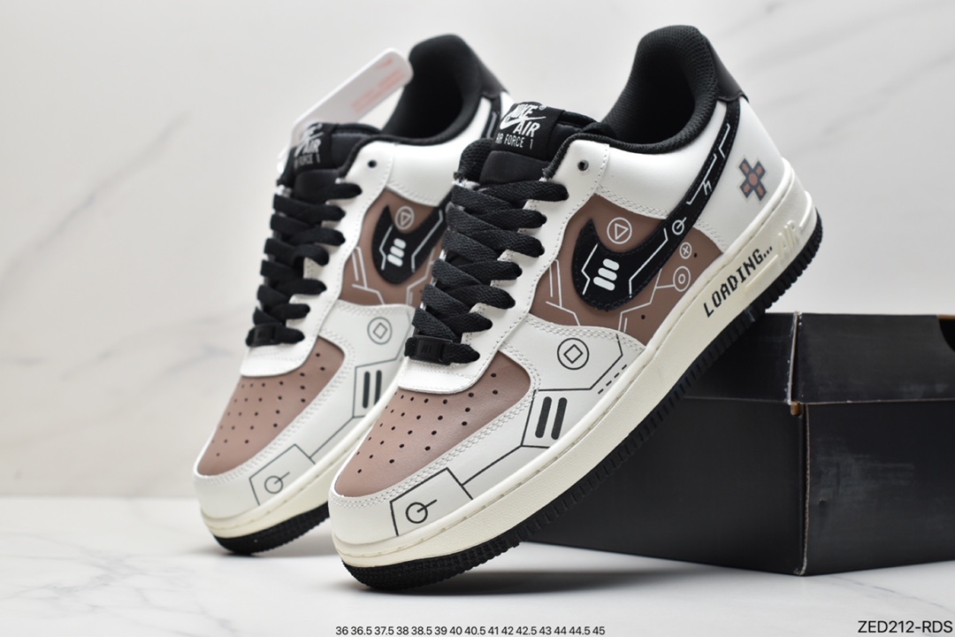 260 官方爆款定制 PS5电玩主题Nike Air Force 1 Low’07 黑涂鸦空军一号低帮休闲板鞋 CW2288-222