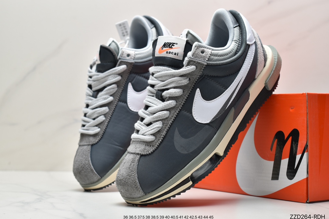 250 Sacai x Air Zoom Cortez SP 4.0”Grey White”4.0系列改良阿甘低帮解构慢跑鞋DQ0581-001