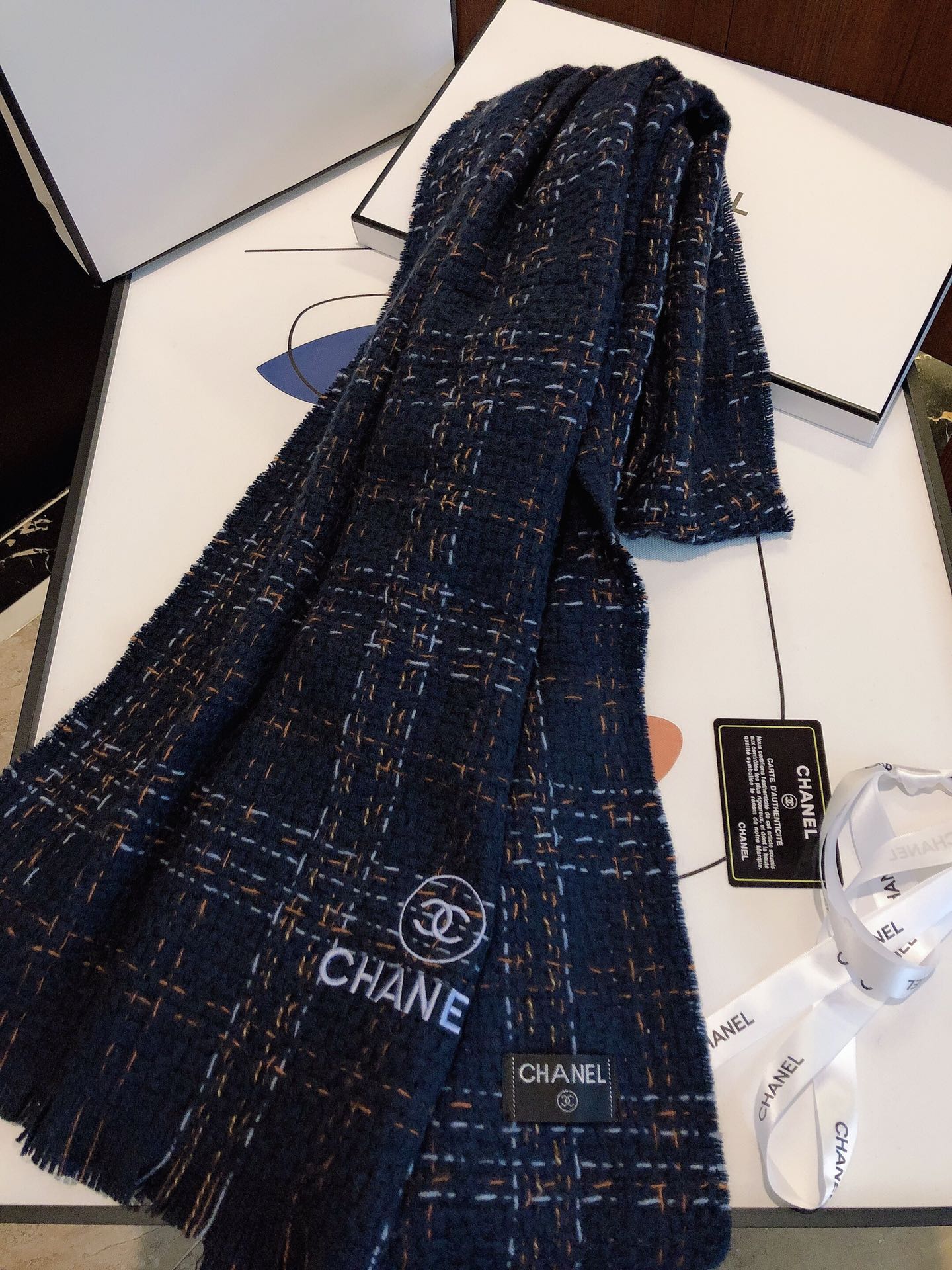 Chanel Haute Couture Silk Twill Scarf Shawl Ref.0EE3F3E0 6
