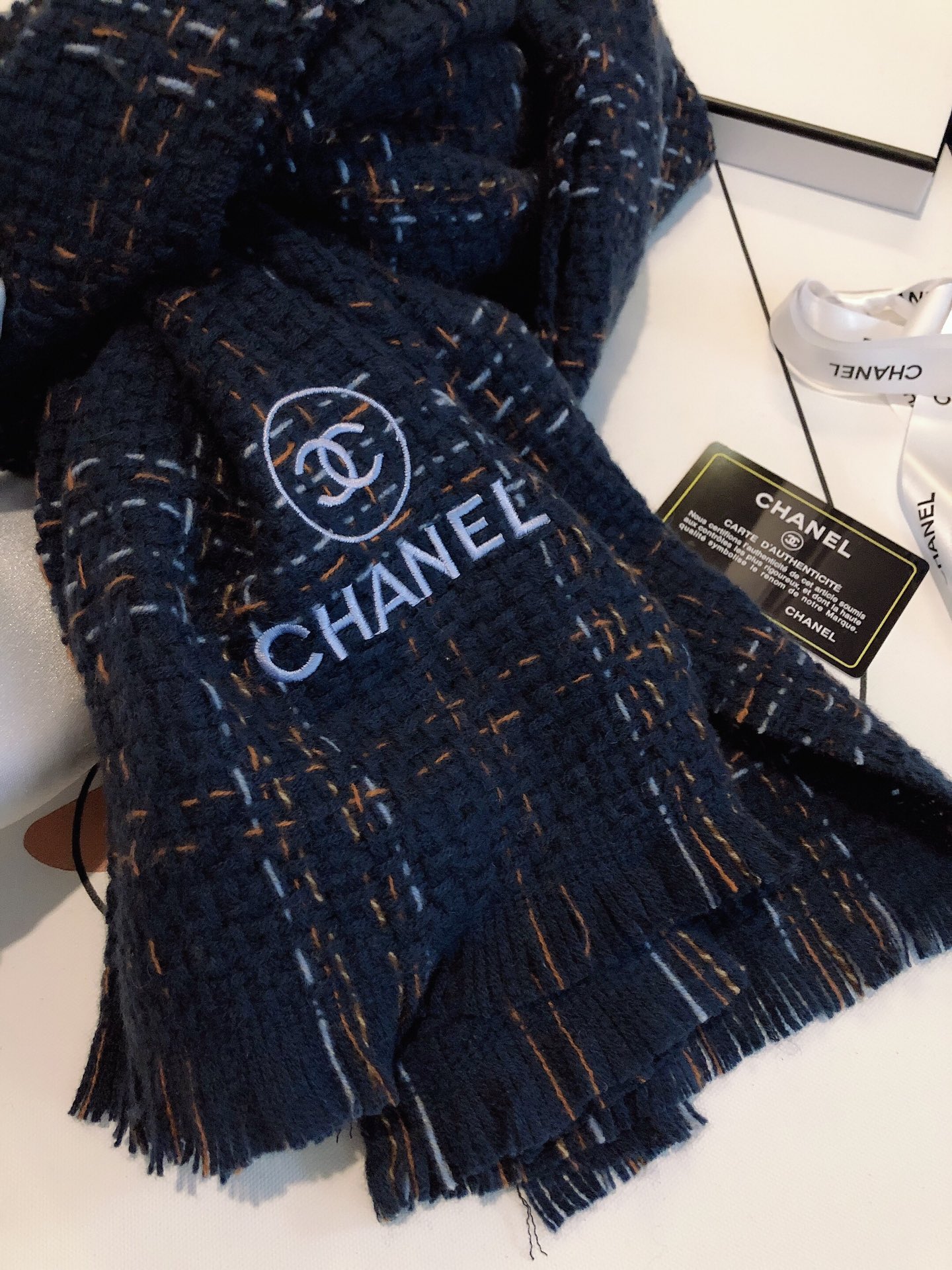 Chanel Haute Couture Silk Twill Scarf Shawl Ref.0EE3F3E0 5