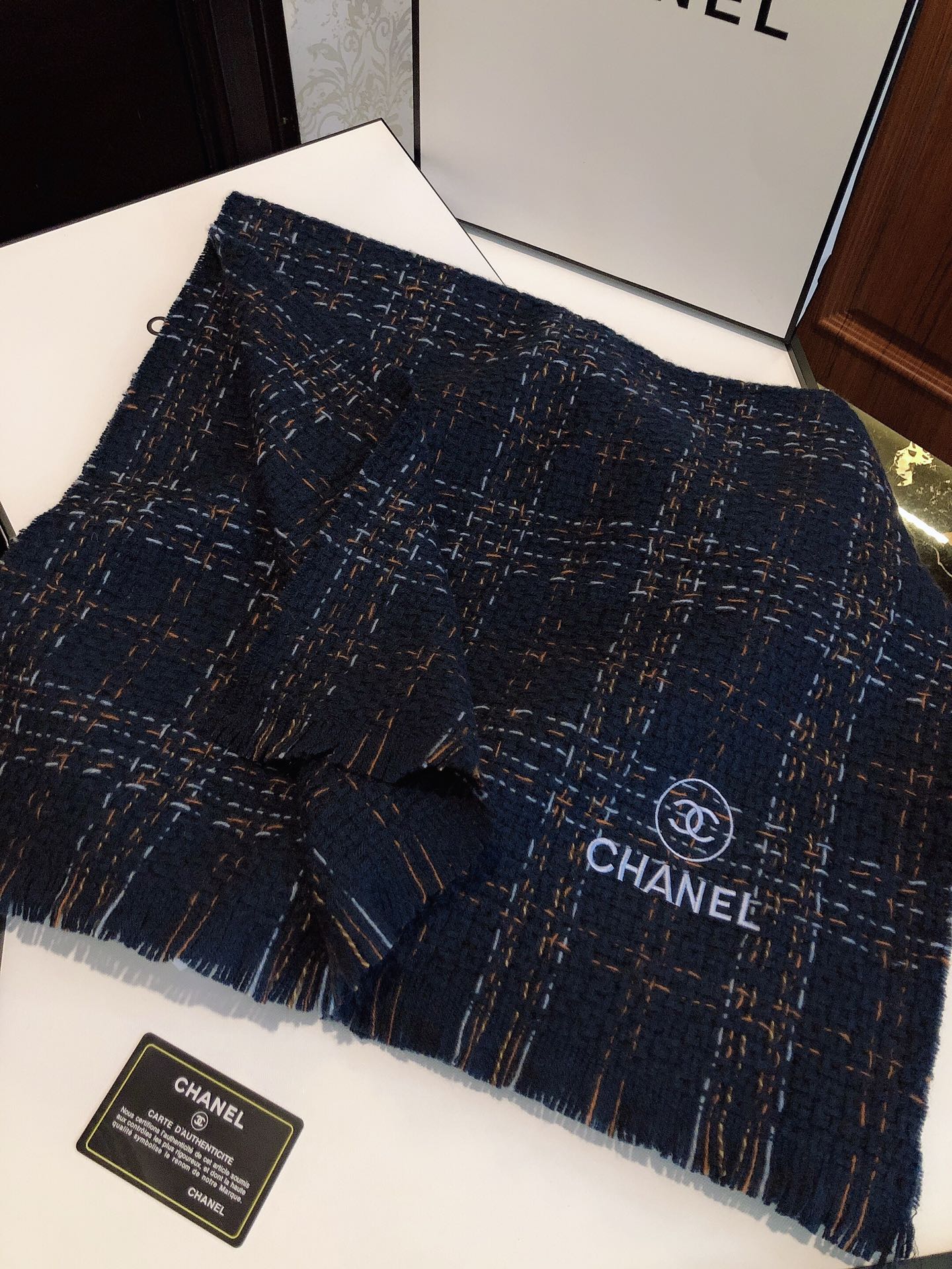 Chanel Haute Couture Silk Twill Scarf Shawl Ref.0EE3F3E0 7