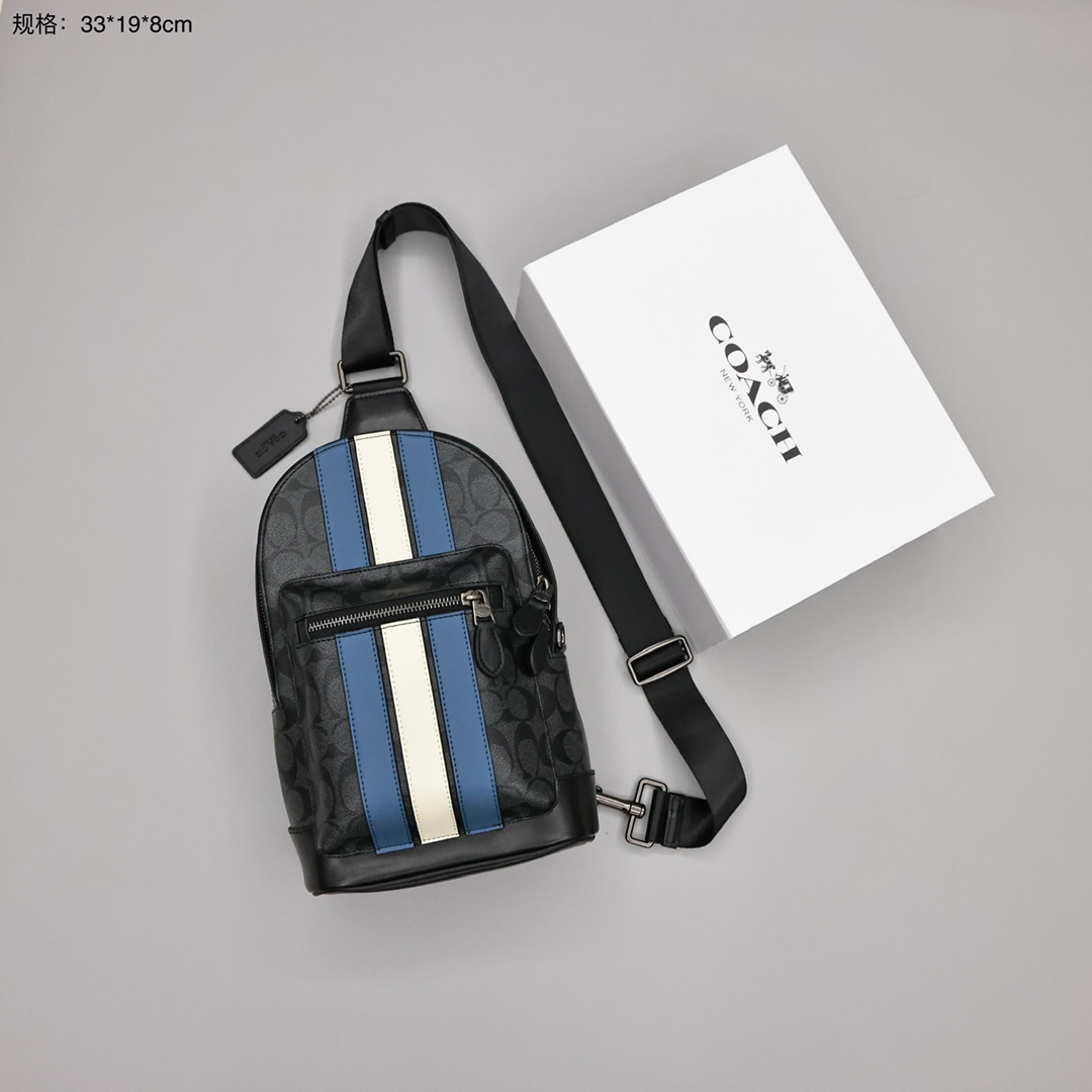 蔻驰男士胸包💰240 顶级原单 容量满足日常外出刚需,轻便小巧,背法多样,适合各种颜色衣服的造型搭配,质感真的好,送男友送老公的最佳礼物。 规格:33*19*8cm