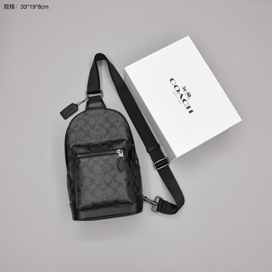 蔻驰男士胸包💰240 顶级原单 容量满足日常外出刚需,轻便小巧,背法多样,适合各种颜色衣服的造型搭配,质感真的好,送男友送老公的最佳礼物。 规格:33*19*8cm