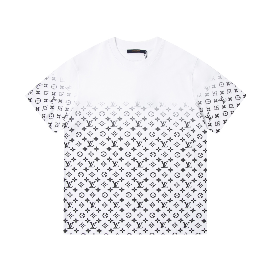 Louis Vuitton Abbigliamento T-Shirt Nero Blu scuro Bianco Stampa Unisex Cotone Fashion Maniche corte