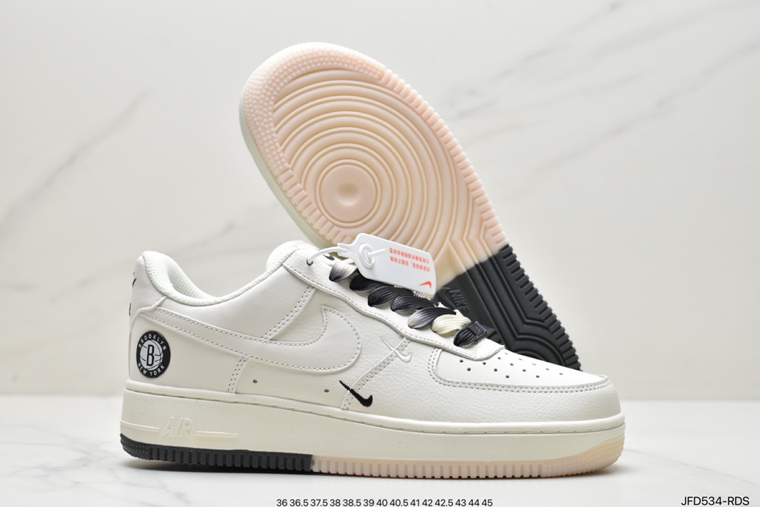 170 Nike Air Force 1 Low '07 “米黑白”布鲁克林篮网城市CT1989-107