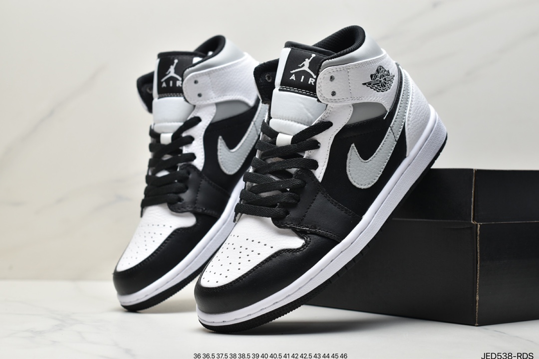 150 原鞋开模 同步原材料 乔丹/Air Jordan 1 Mid “Light Smoke Grey”烟灰 AJ1 554724-092