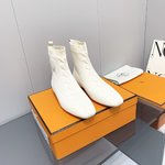 Hermes Online
 Sock Boots Calfskin Cowhide Genuine Leather Knitting Rubber