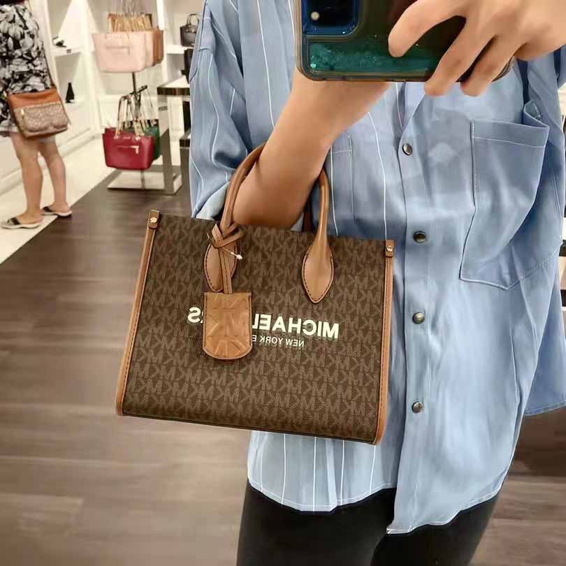 Michael Kors ～mk新款子母料配皮MIRELLA系列拖特包，尺寸：24×19×9