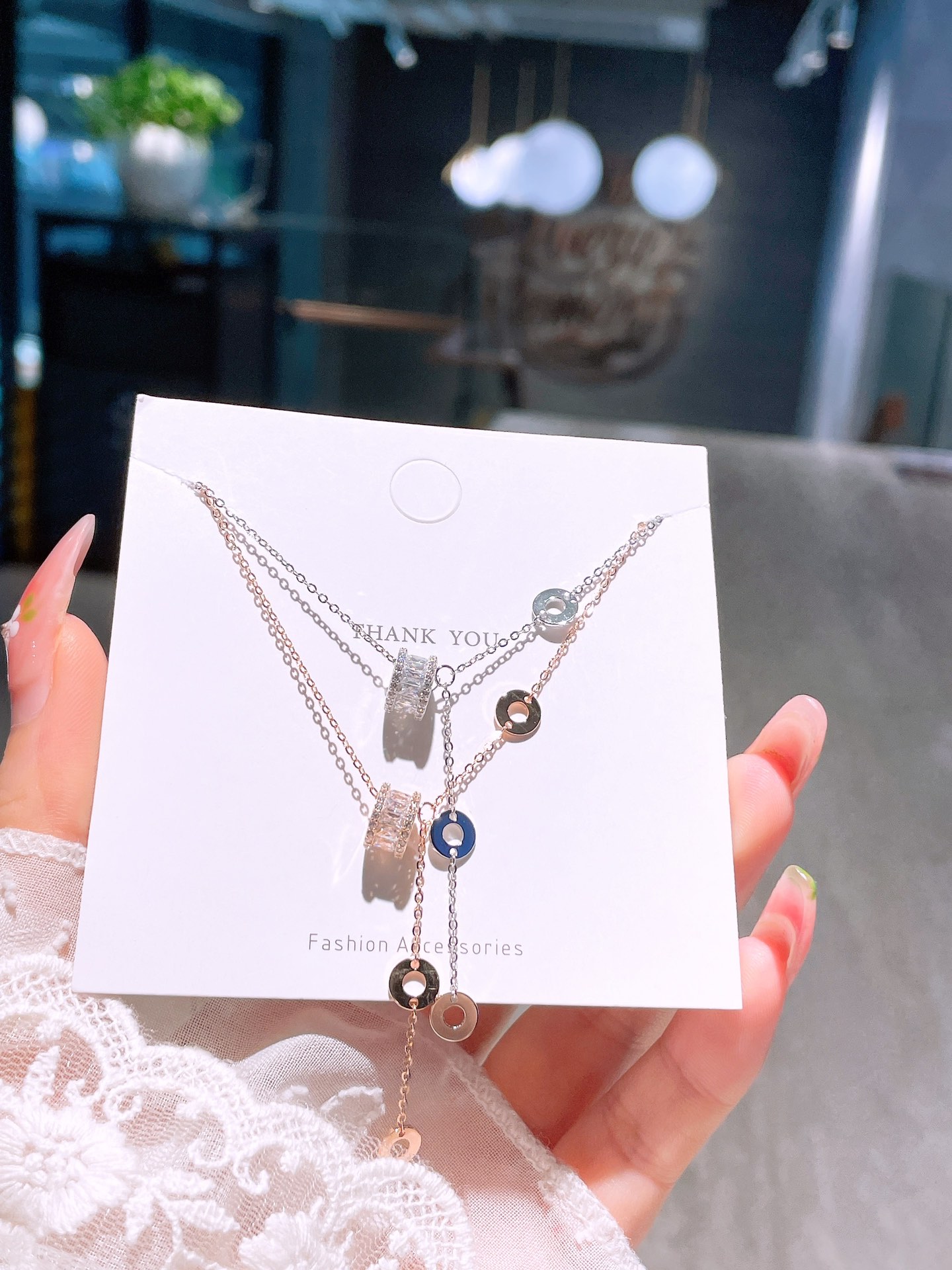 S925 Sterling Silver Necklace Light Luxury Office Gold