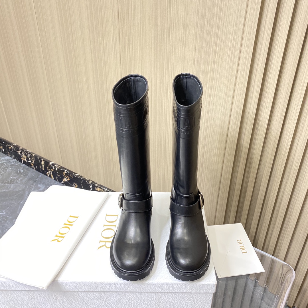 Dior Boots Black Cowhide TPU Fall/Winter Collection Fashion