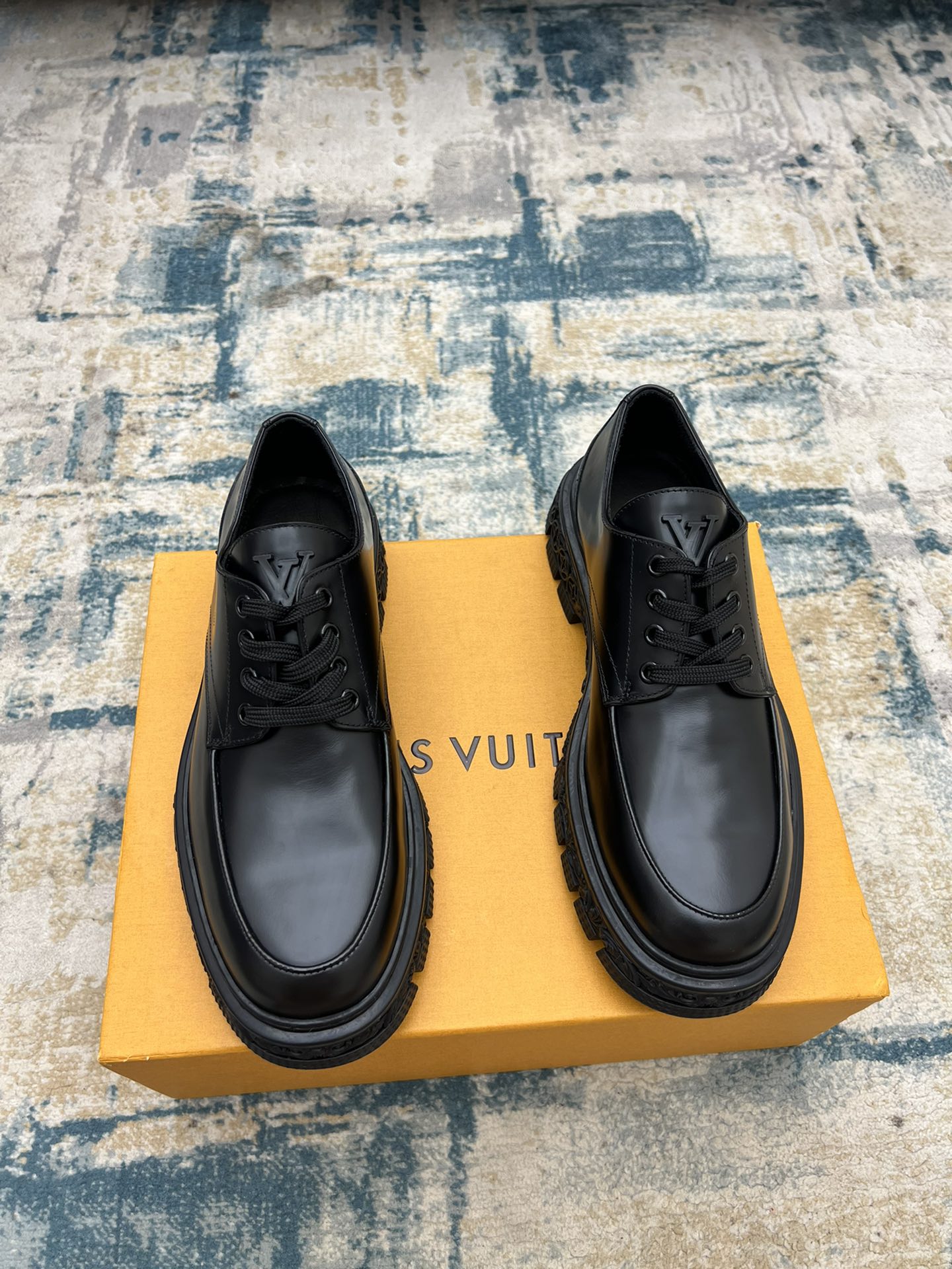 Louis Vuitton Shoes Plain Toe Men Cowhide Rubber