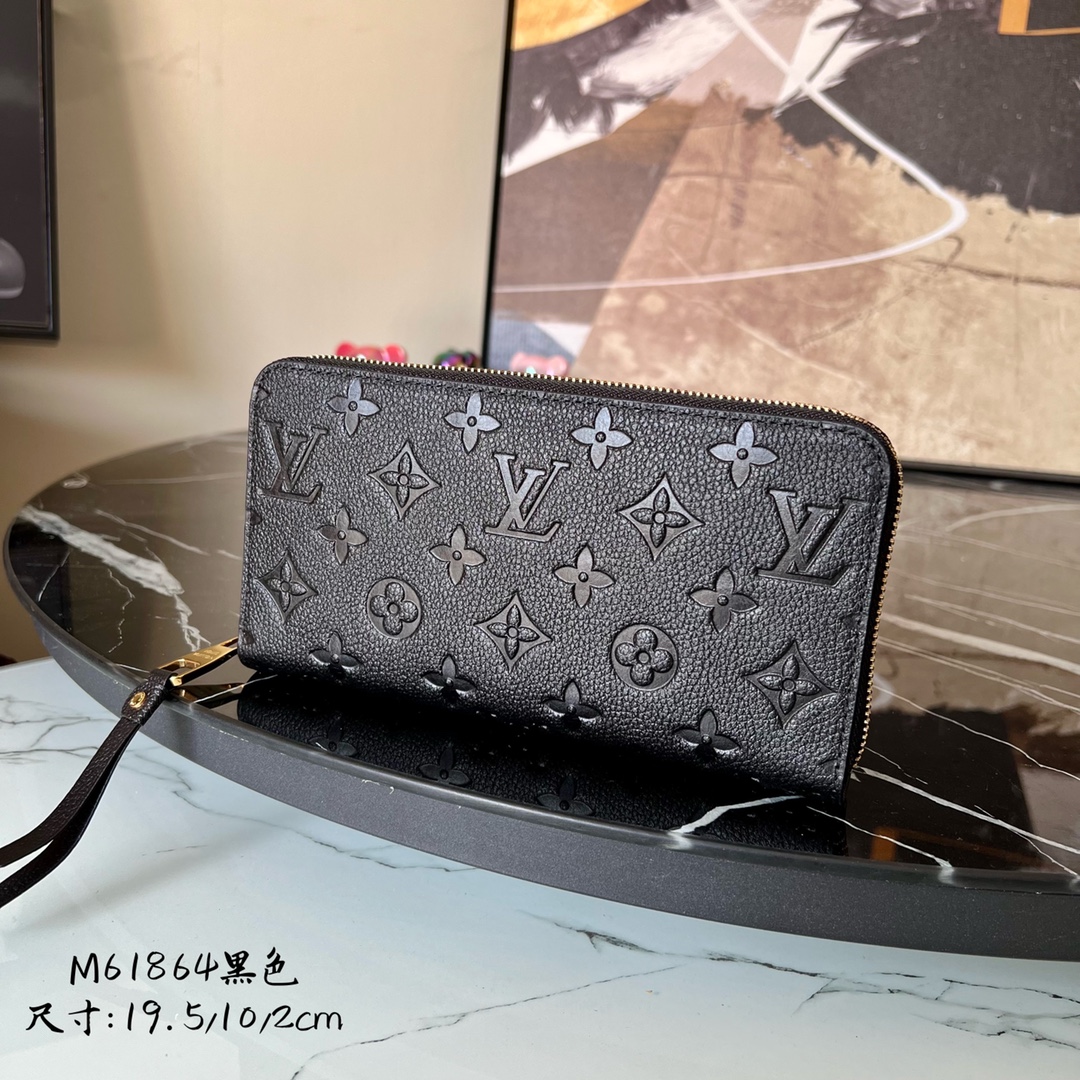  芯片版M61864黑色！经典钱夹全新升级！新增四个信用卡槽  造型经典的 Zippy 拉链钱夹以精致而