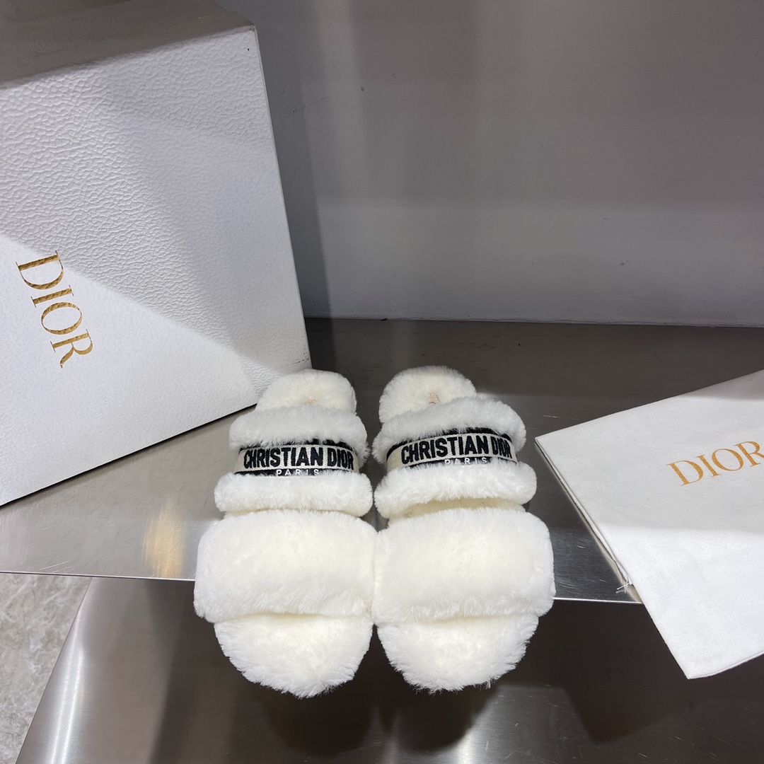 Dior Shoes Slippers Cheap Wholesale
 Cotton Genuine Leather Wool Fall/Winter Collection