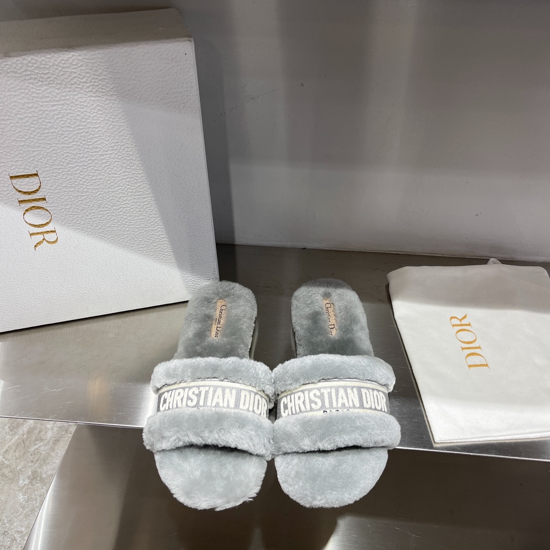 Where to Buy
 Dior Shoes Slippers Cotton Genuine Leather Wool Fall/Winter Collection