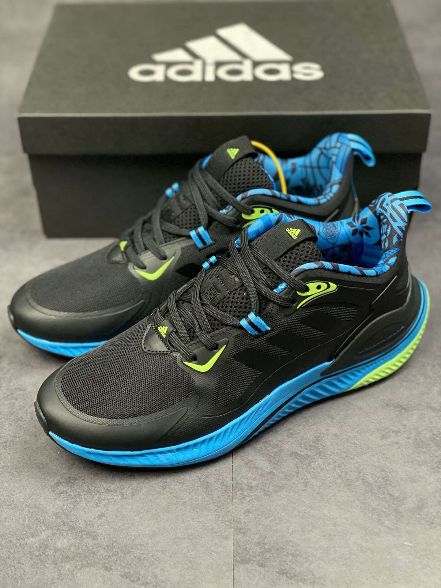 Adidas ALphamagma Alpha Magma Series Jacquard Black Blue Fluorescent Green GV9315