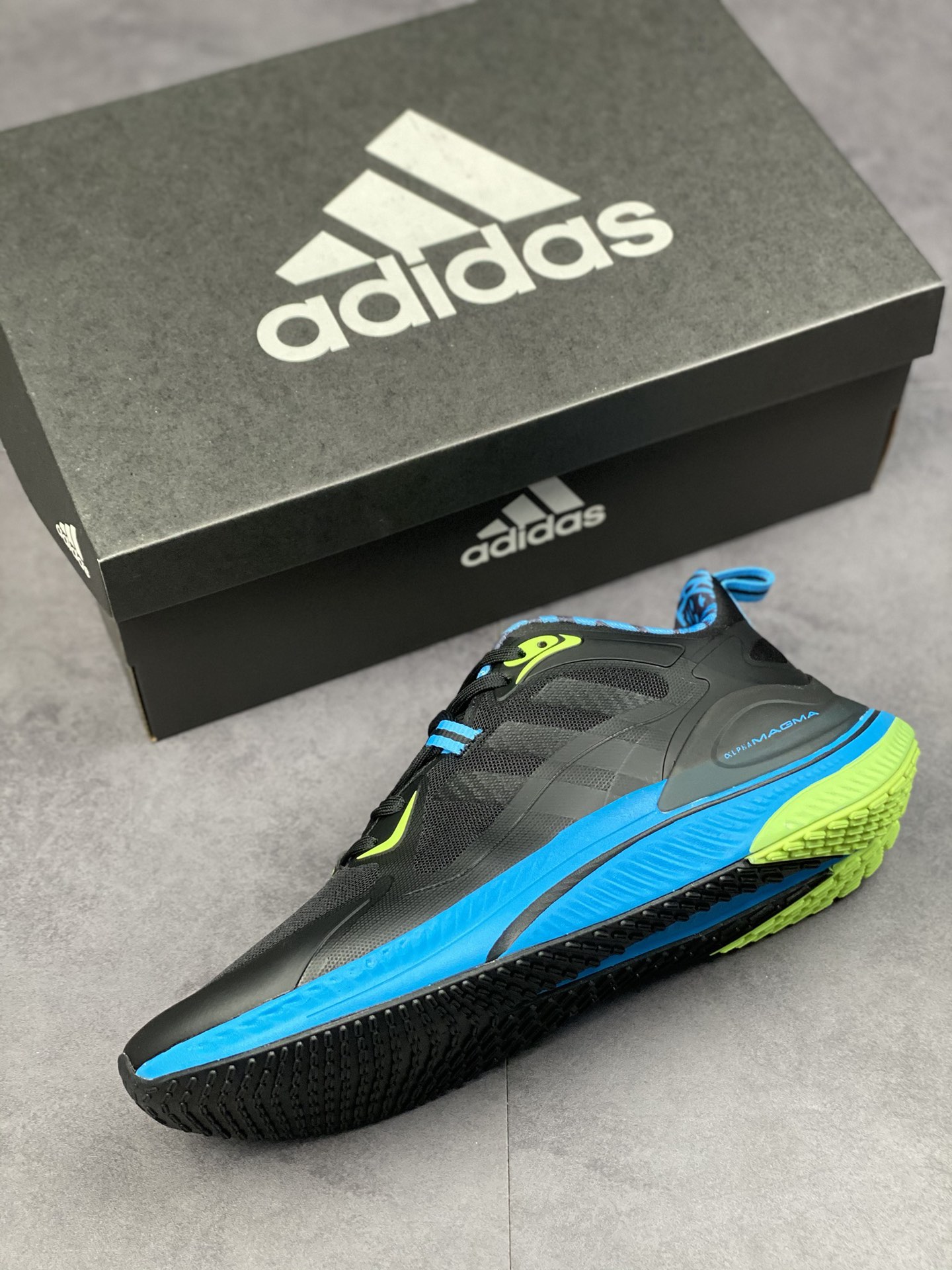 Adidas ALphamagma Alpha Magma Series Jacquard Black Blue Fluorescent Green GV9315