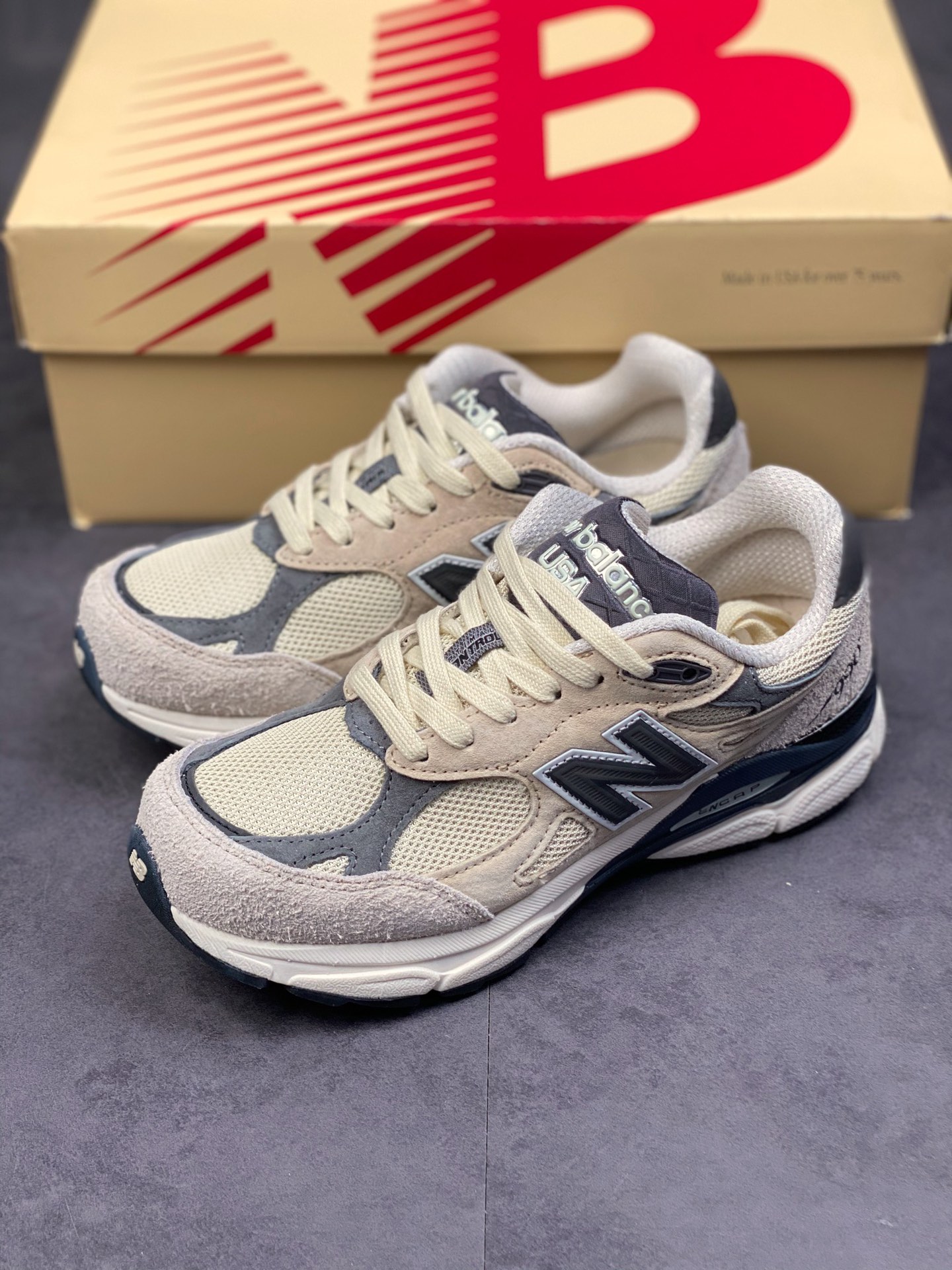 New Balance 990 V3 Beige American Official Retro Casual Sports Jogging Shoes M990AD3