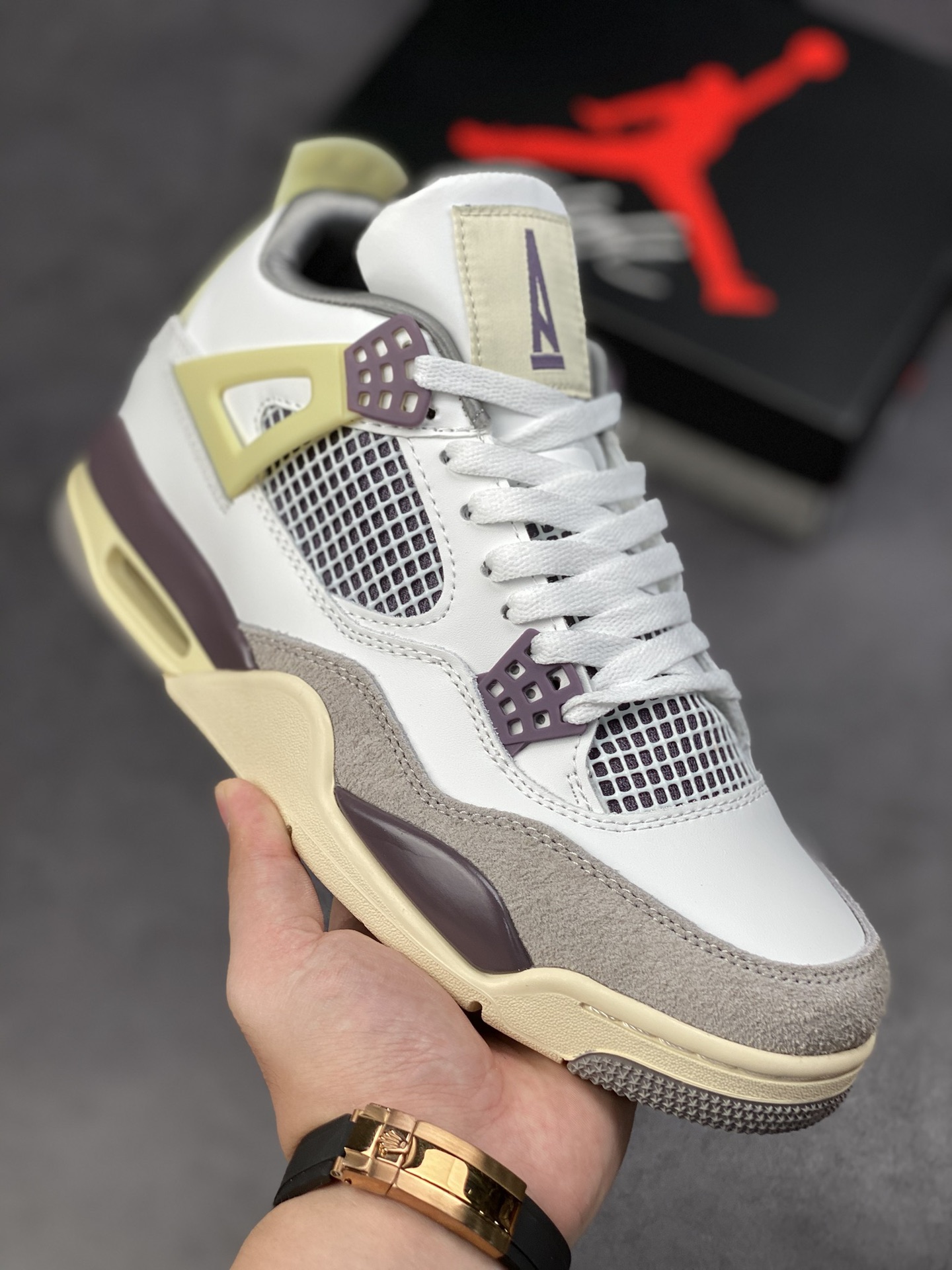 200 Air Jordan 4 Retro 联名白紫灰 DH6927-068