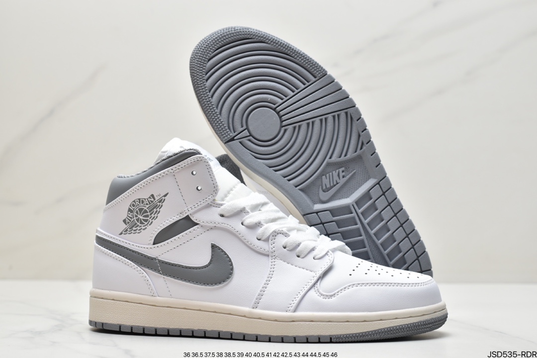 200 Air Jordan 1 Mid WMNS 中帮 白灰蓝 BQ6472-105
