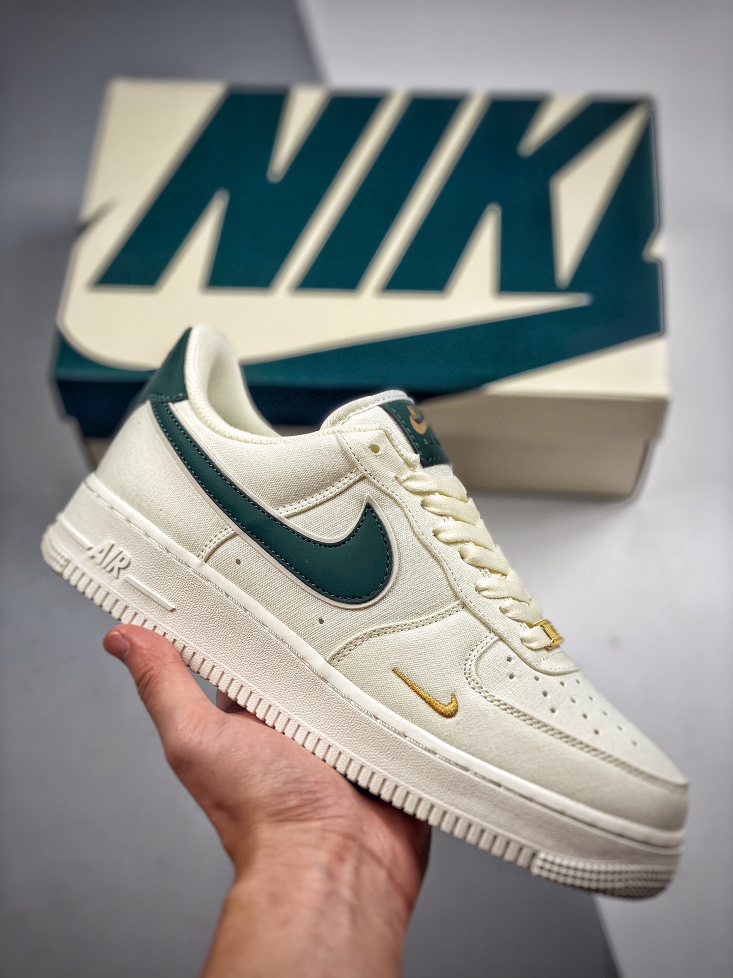 Núcleo 4 Nike Air Force 1 07 Gancho Verde Oscuro Air Force One Low Casual Skate Shoes Cuero Personalizado Impresión 3D …