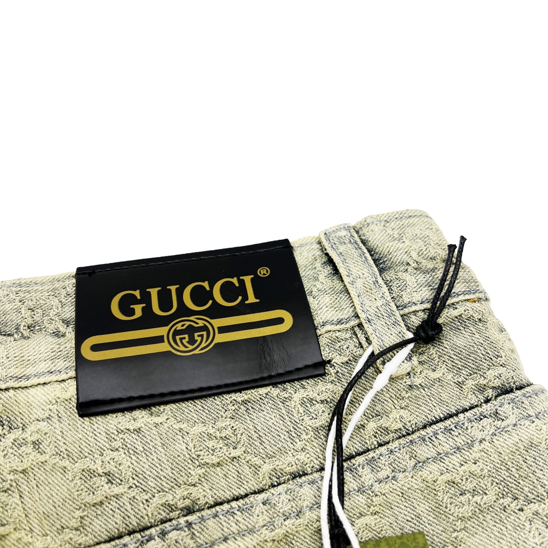 280 GUCCI/古驰 22FW 满印LOGO水洗牛仔长裤