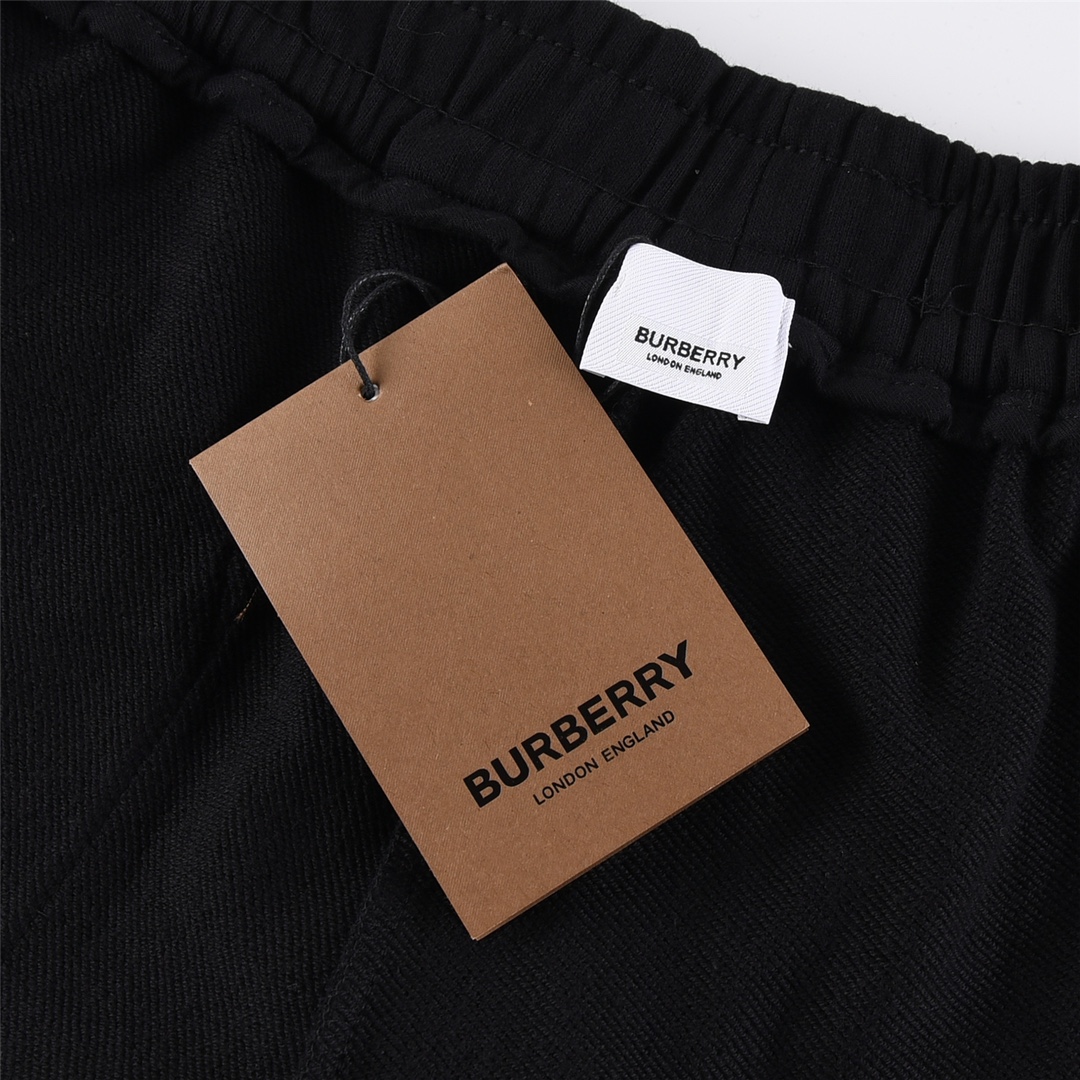 Burberry巴宝莉 24FW侧边压胶LOGO格纹长裤