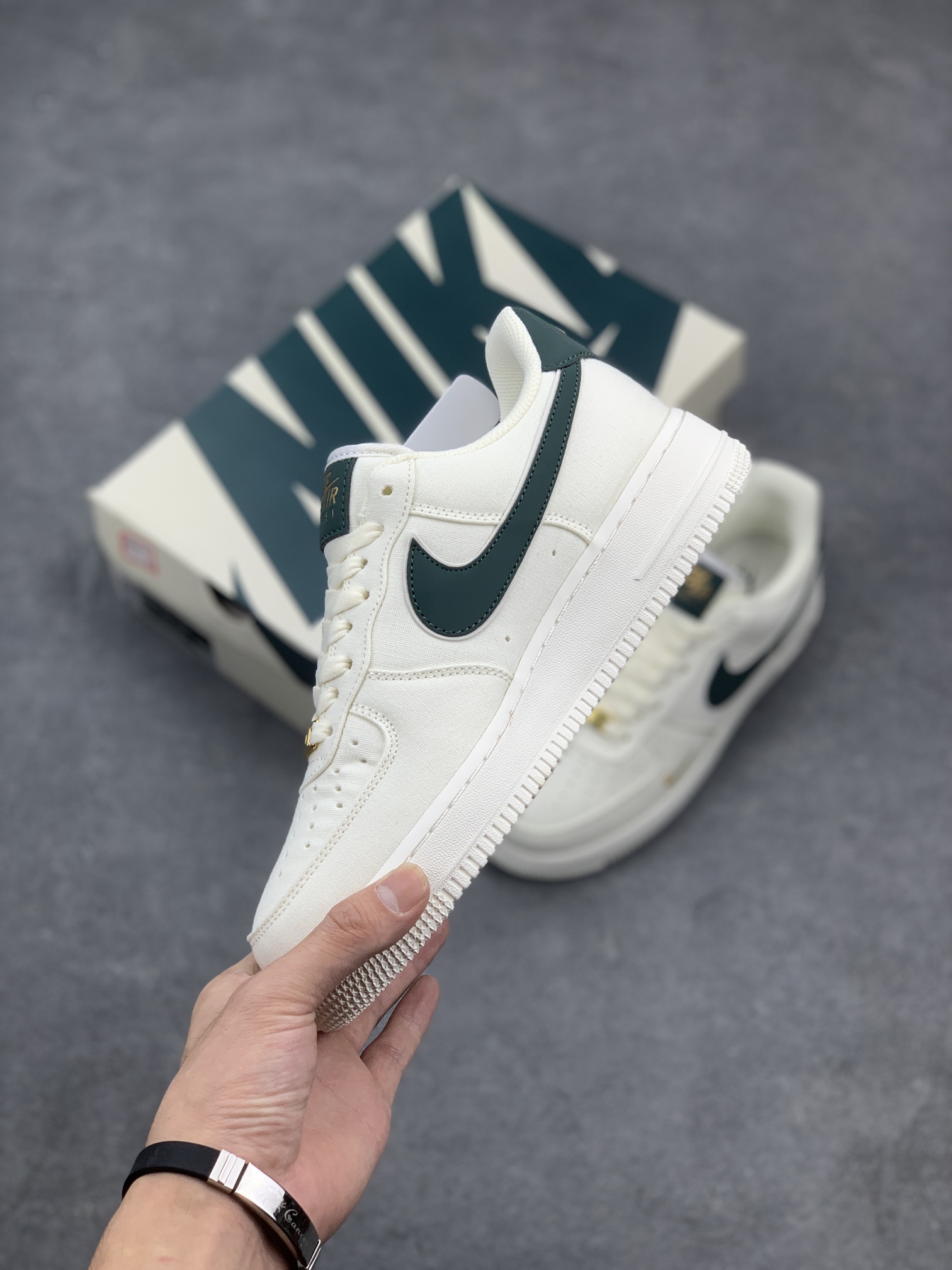 Nike Air Force 1 '07 Low-Top Sneakers - Deep Green Swoosh, Classic Style 4 i1662656329 7359 2