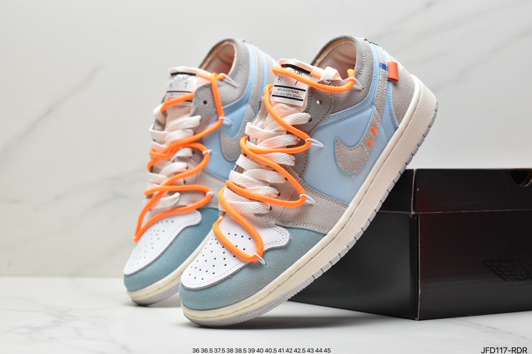 170 Air Jordan 1 Low 灰蓝拼接解构 DN1635-100