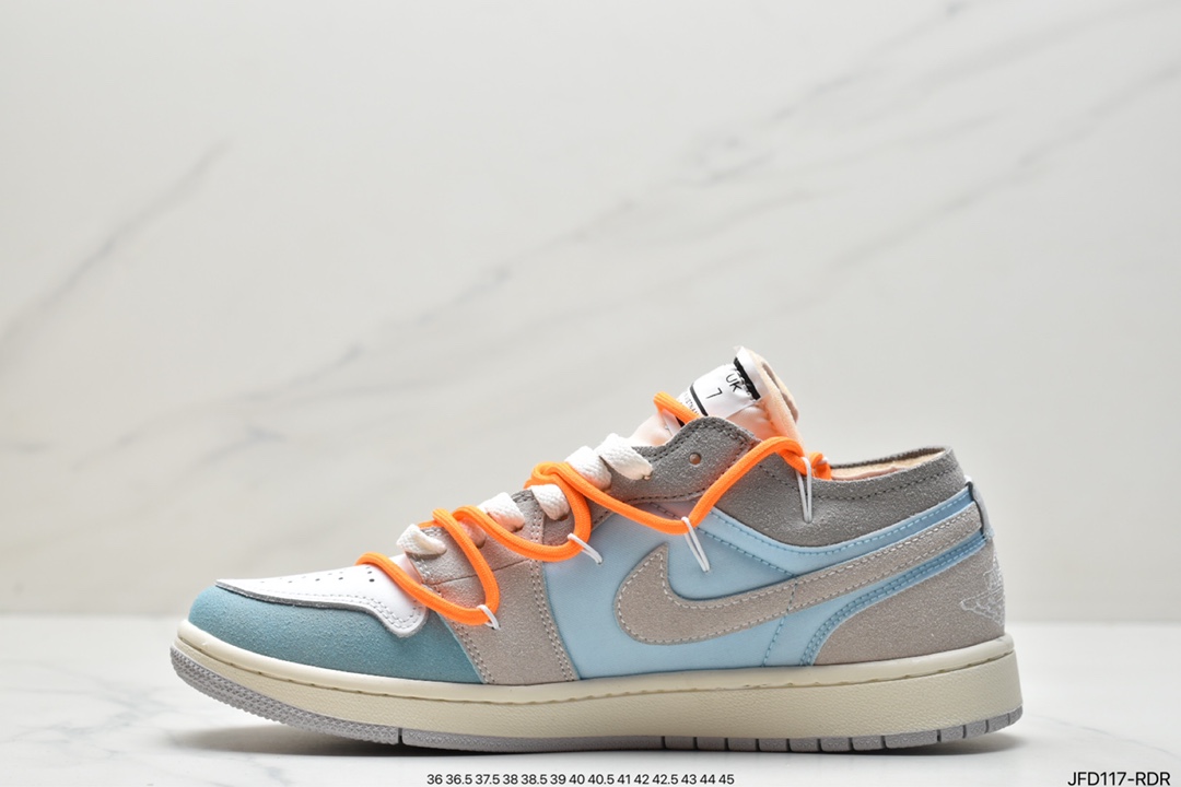 170 Air Jordan 1 Low 灰蓝拼接解构 DN1635-100
