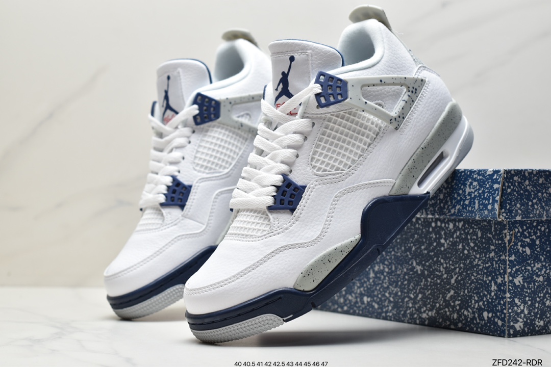 280 Air Jordan 4 Retro“Midnight Navy” 白蓝/午夜蓝配色 DH6927-140