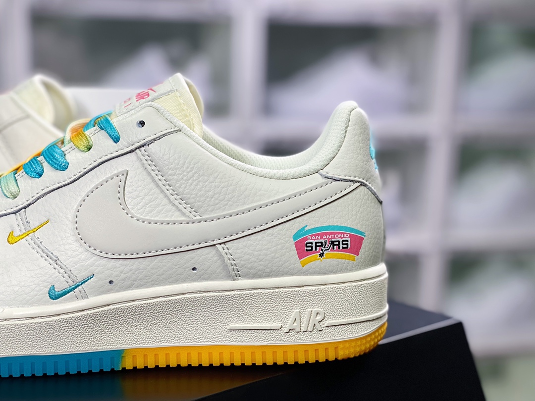 200  Air Force 1’07 Low QS”Sail/Yellow/Blue/San Antonio Spurs”空军一号经典低帮百搭休闲运动板鞋SA5696-123
