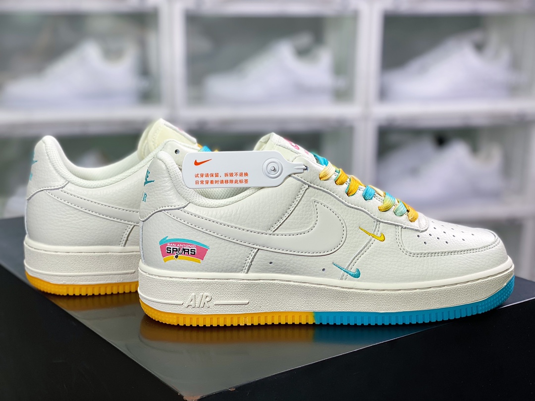 200  Air Force 1’07 Low QS”Sail/Yellow/Blue/San Antonio Spurs”空军一号经典低帮百搭休闲运动板鞋SA5696-123