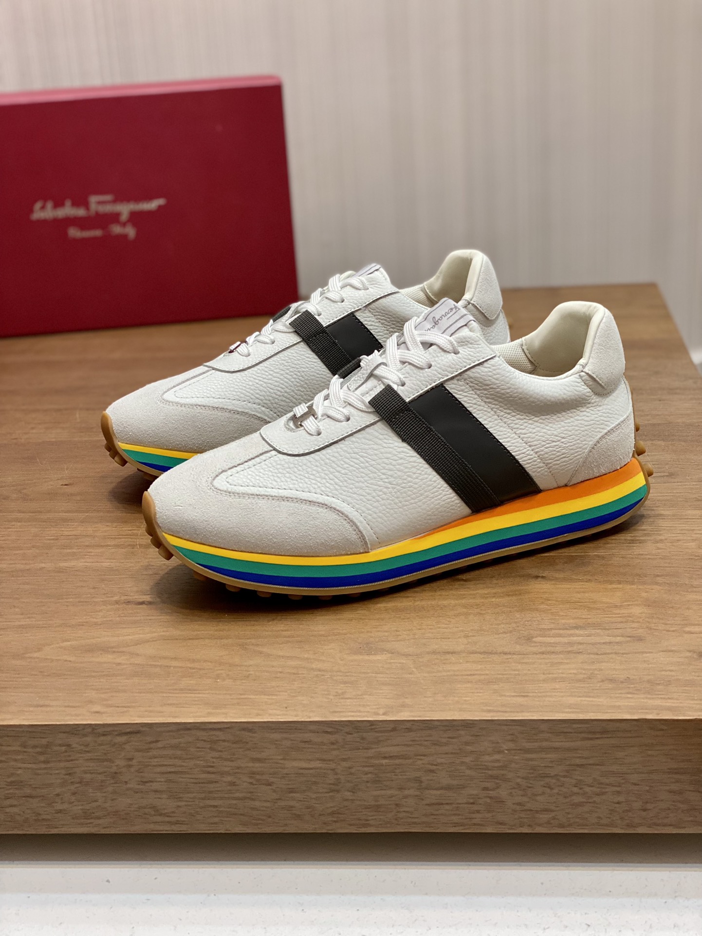 --Nuevo--Salvatore Fer--Hombres de gama alta Casual-Sneakers Original genuino OEM! ¡El original impo