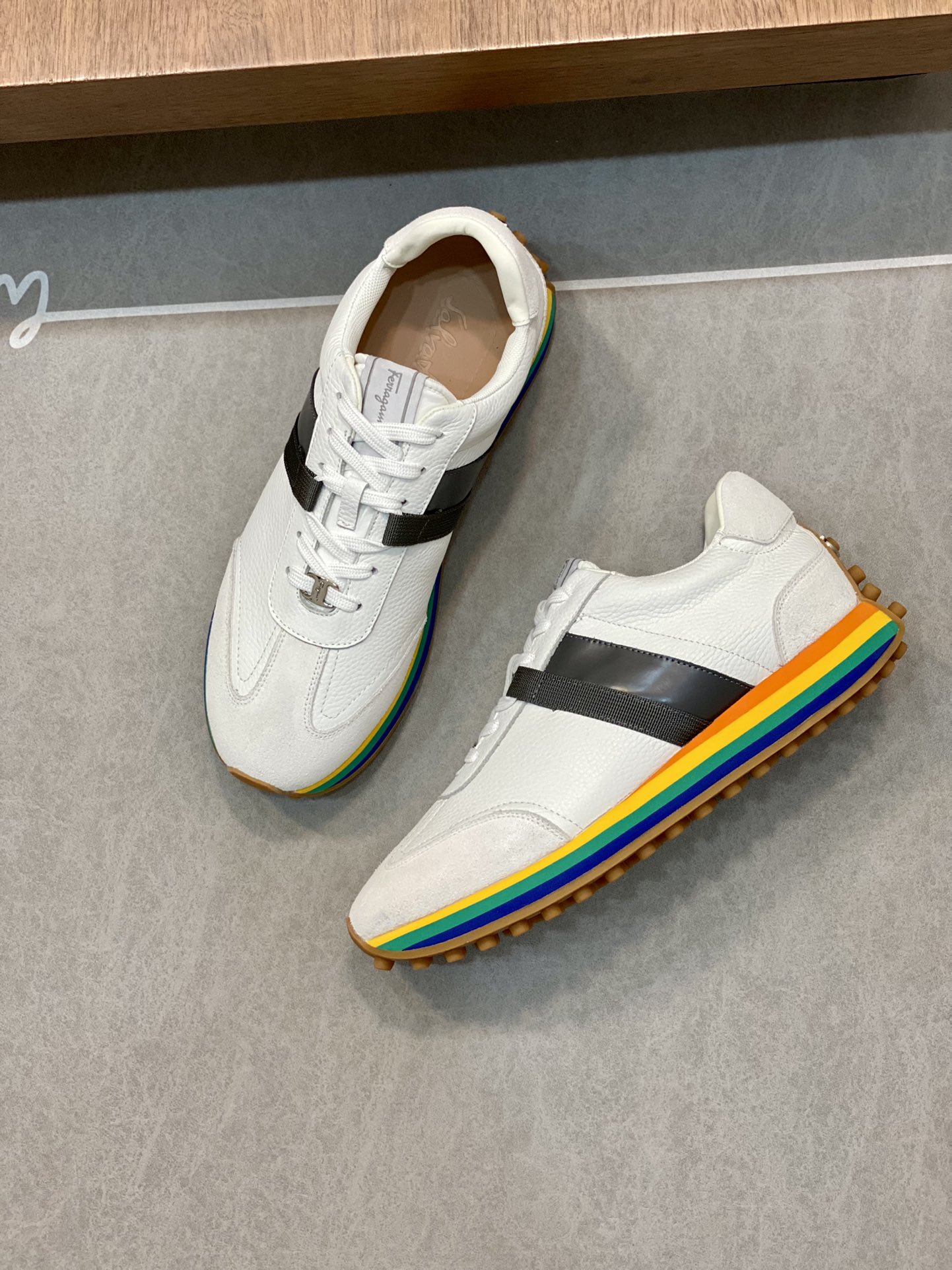 --Nuevo--Salvatore Fer--Hombres de gama alta Casual-Sneakers Original genuino OEM! ¡El original impo
