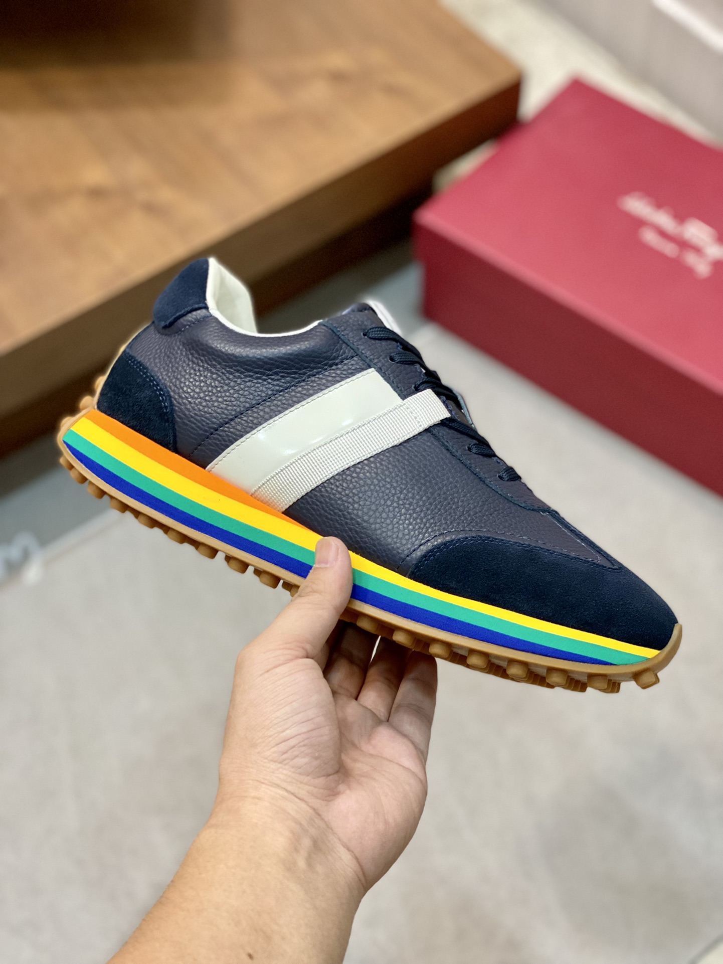 --Nuevo--Salvatore Fer--Hombres de gama alta Casual-Sneakers Original genuino OEM! ¡El original impo