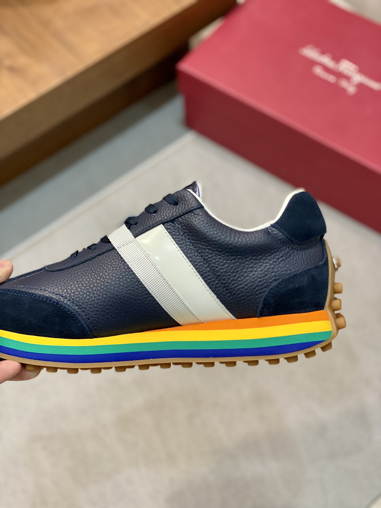 --Nuevo--Salvatore Fer--Hombres de gama alta Casual-Sneakers Original genuino OEM! ¡El original impo