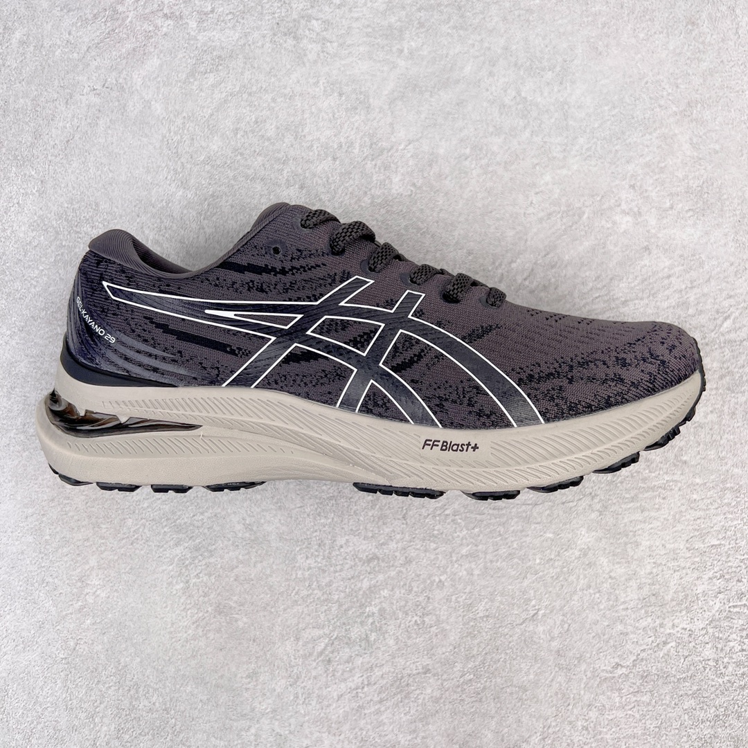 💰170 ASICS GEL-KAYANO 29 亚瑟士缓震保护防滑耐磨透气低帮马拉松跑步鞋 鞋面采用工程弹性针织鞋面 为跑者提供良好的穿着透气性、舒适性和支撑性 外置后跟稳定片 舒适包覆双脚 并提供有力支撑 全新FF Blast Plus中底科技 在保持鞋款轻量 缓震的同时带来舒适的脚感 科技解析 GEL缓震胶 鞋后跟可视GEL缓震胶 为足跟提供更加充分的冲击防护 尺码：36 37 37.5 38 39 39.5 40 40.5 41.5 42 42.5 43.5 44 44.5 45 编码：Qby2936040-运动鞋